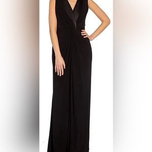 NWT Black Adrianna Papell jersey dress size 16 tuxedo style